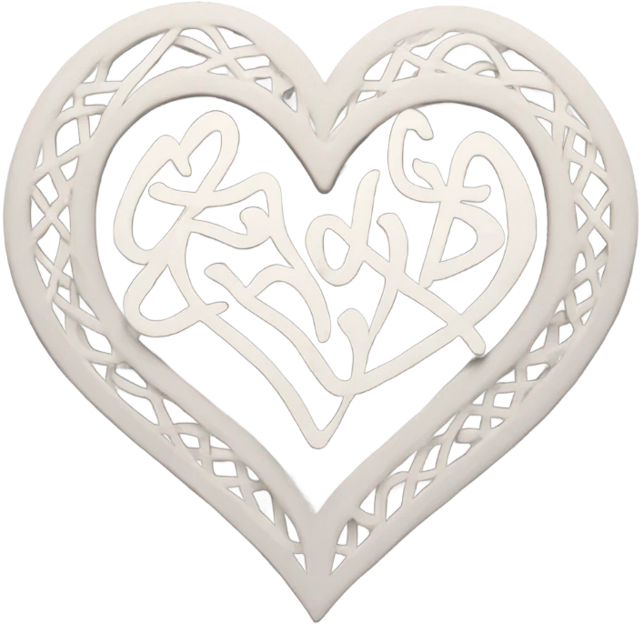 Arabic, Middle East, Calligraphy Heart emoji