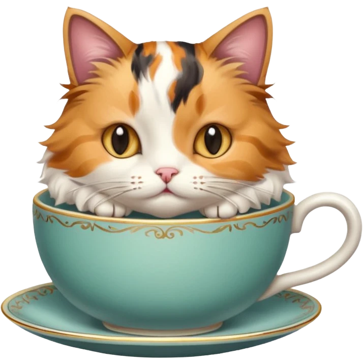 Cat in a tea cup emoji