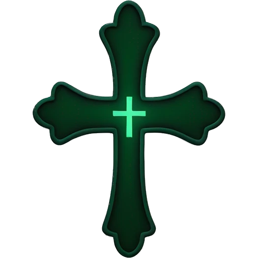 gothic cross dark green emoji