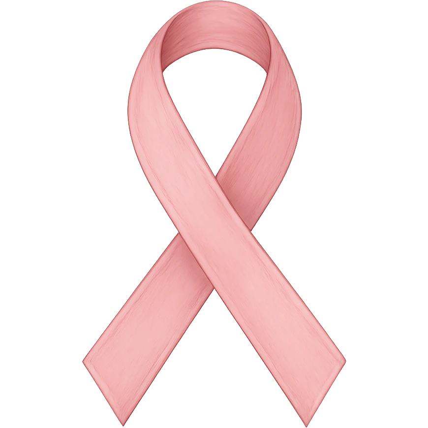 pink ribbon, digital illustration emoji