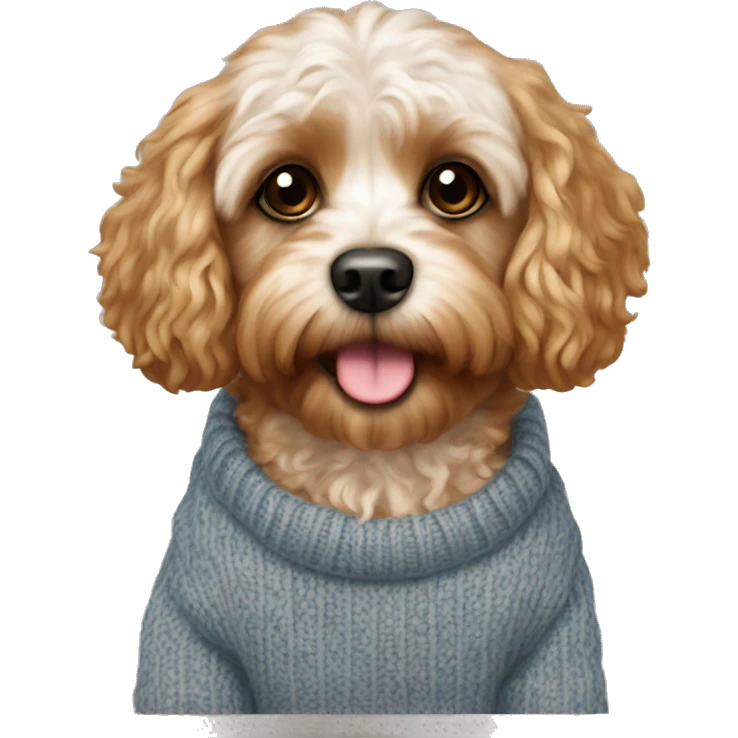 cavapoo in the sweater  emoji
