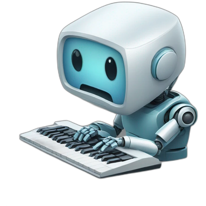 robot crying at keyboard emoji