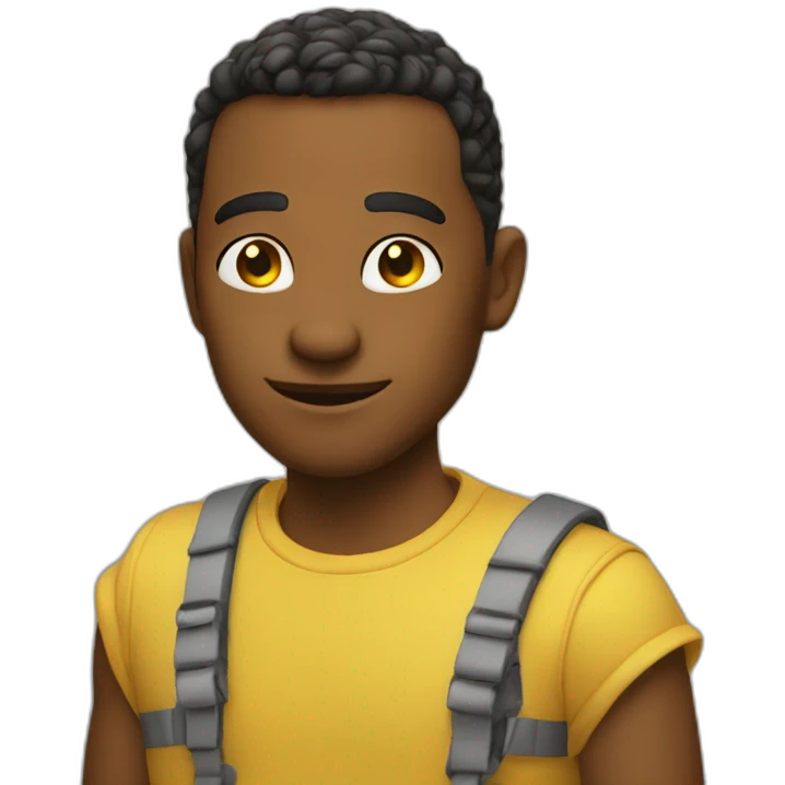 Emoji classic yellow looks behind him emoji