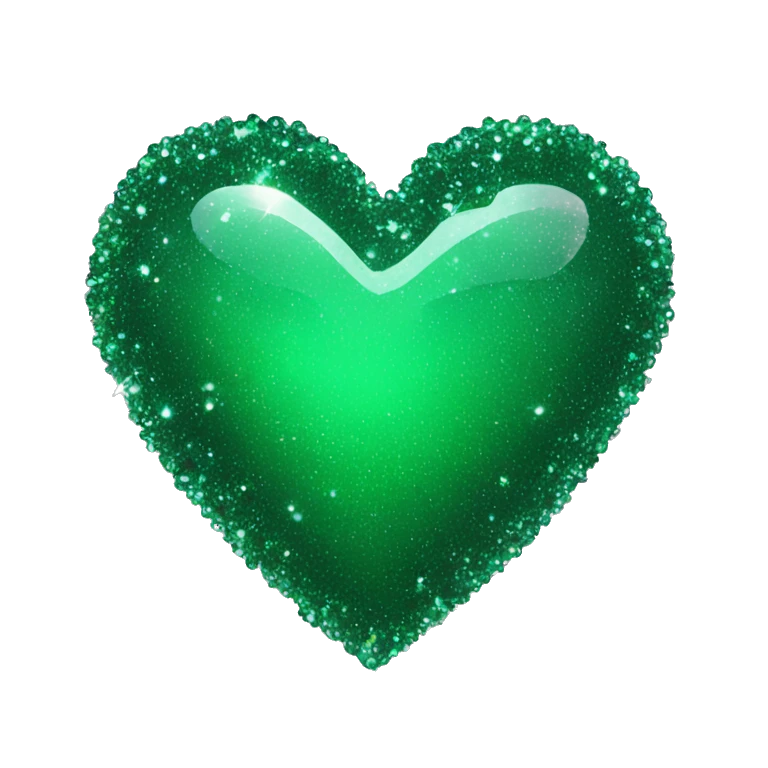 Deep green sparkling love heart emoji