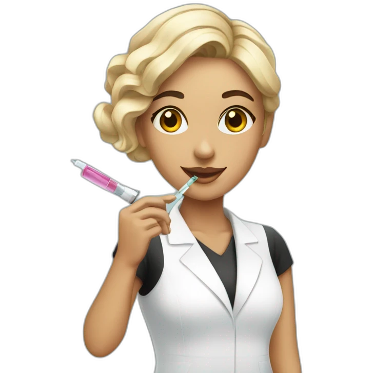 cosmetologist with a syringe in her hand emoji