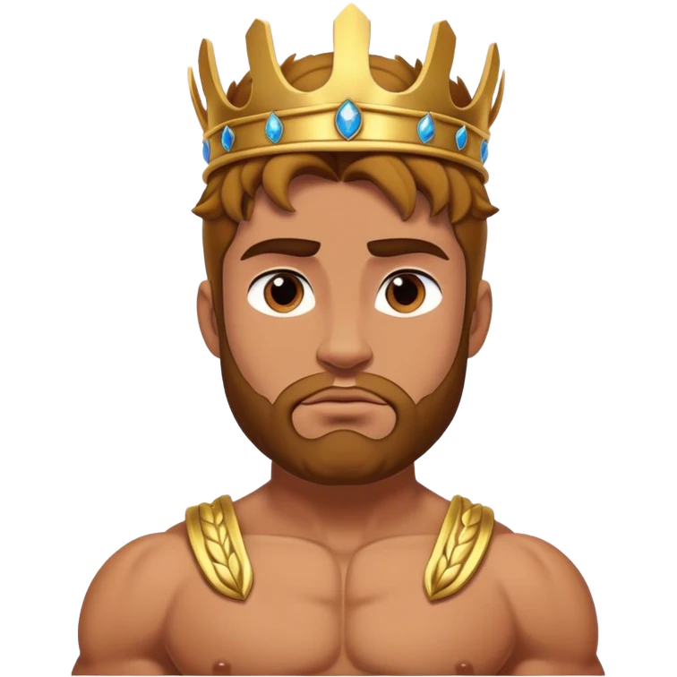 Cinematic Realistic Hercules Portrait, depicted with lifelike, sun-kissed skin and a robust, muscular physique that radiates both power and gentle nobility. His intense, kind eyes and regal expression are complemented by classical Greek attire and a laurel crown, rendered under dynamic lighting that highlights every chiseled detail. emoji