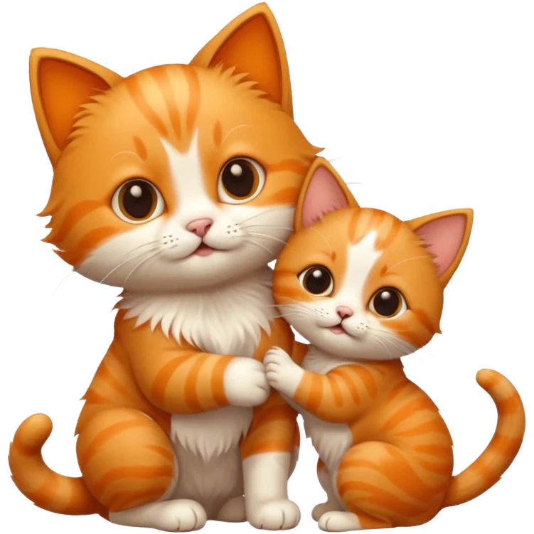 Cute cat playing with puppy emoji