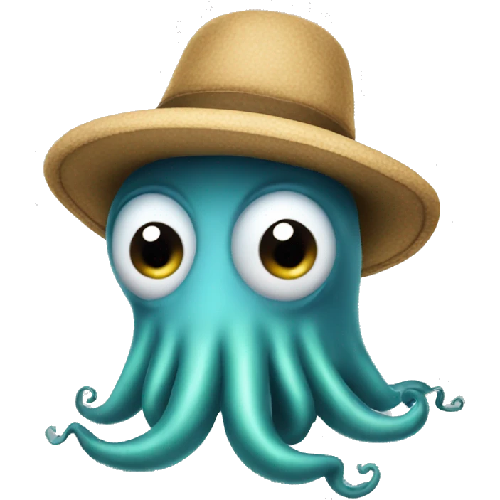 Squid with a hat emoji