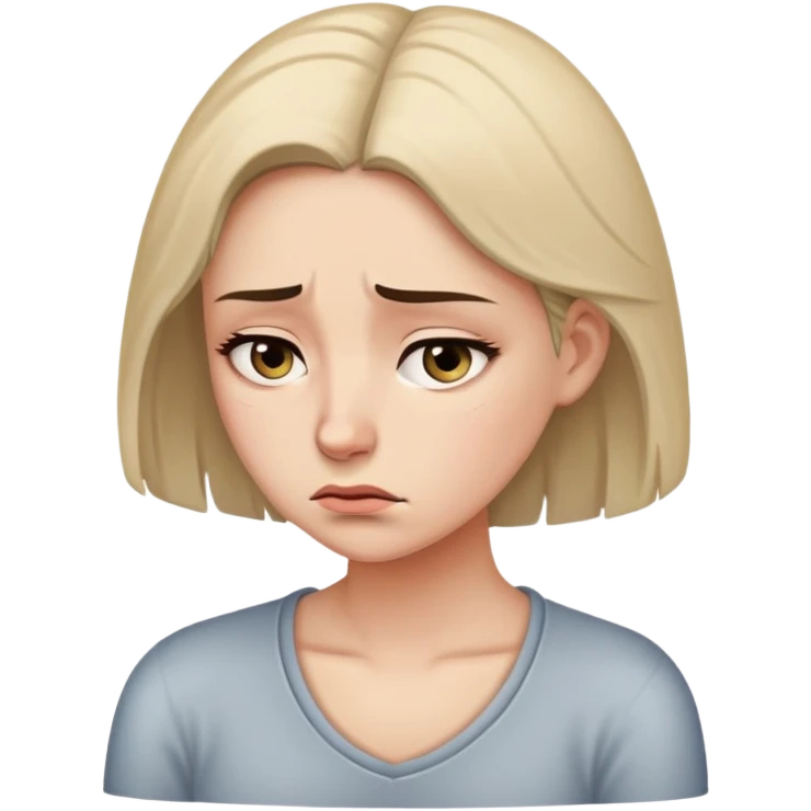 mujer triste porque le echan la culpa de algo que no hizo emoji