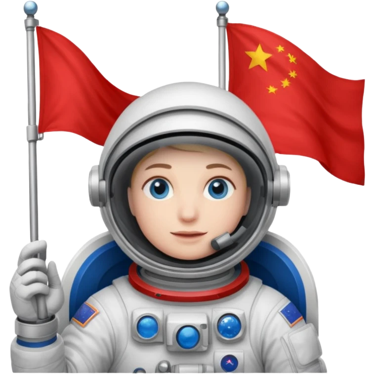astronaut holding red flag emoji