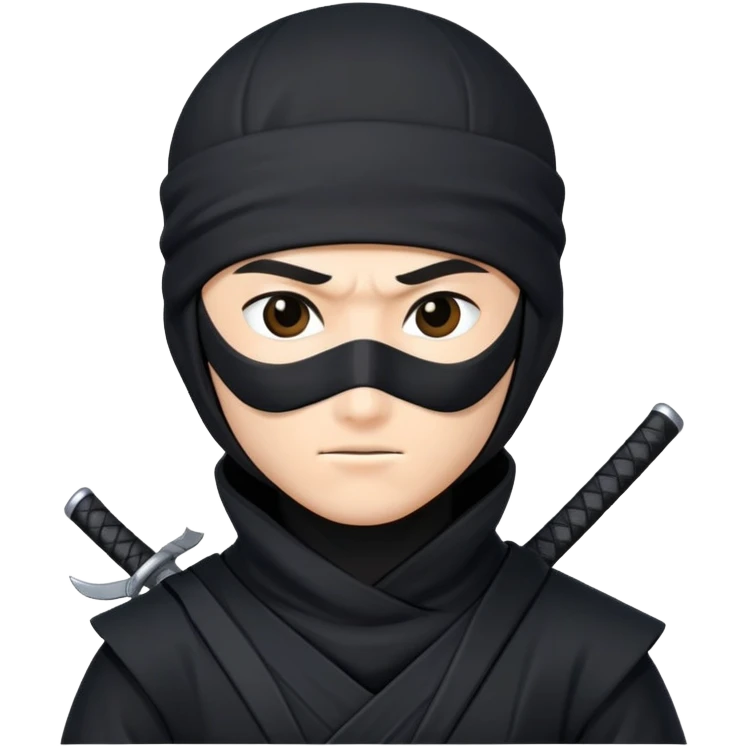 a ninja in black outfit with mask emoji