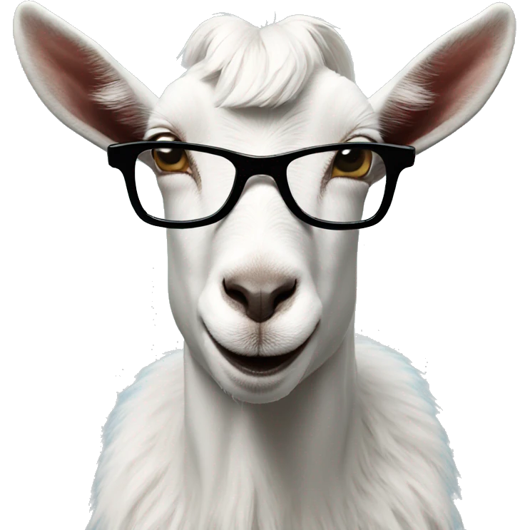 Goat wearing glasses emoji