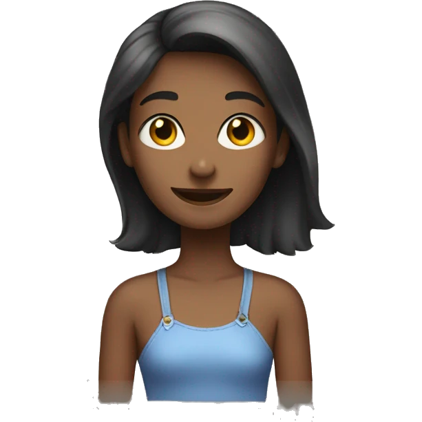 A girl say “hi“ emoji