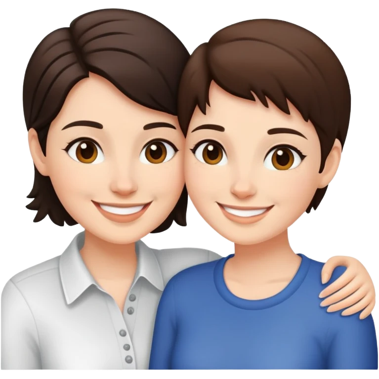 brunette lesbian couple emoji