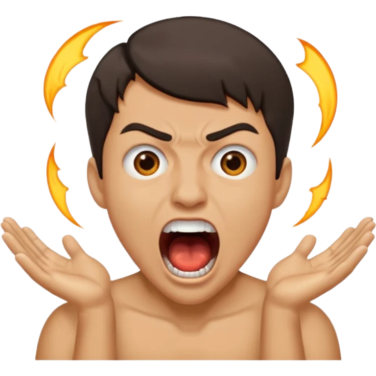 man, mouth wide open, screaming emoji