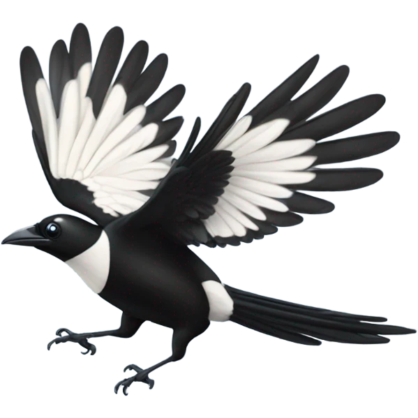 Magpie swooping emoji