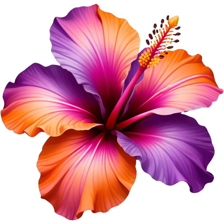 Purple pink and orange gradient hibiscus emoji