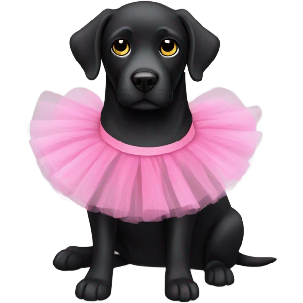 Black Labrador with tutu emoji