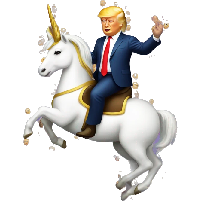 Donald trump riding an unicorn  emoji