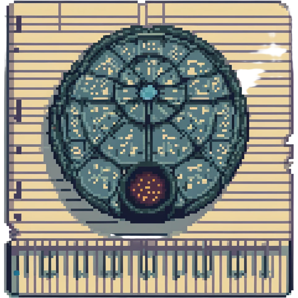 sheet music, pixel art style, retro, no text emoji