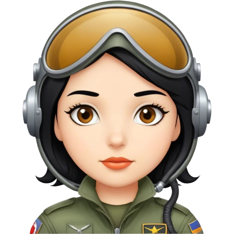 Girl with black hair pilot emoji