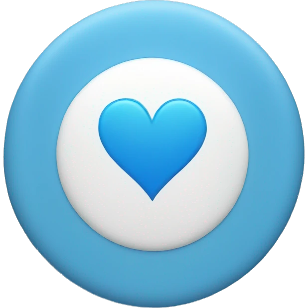 Make a blue circle with a white heart inside emoji