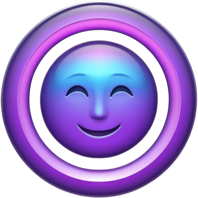 A sleek, metaphorical emoji icon representing Brand Proficiency. A central, glowing violet energy core radiating subtle, elegant light ripples outwards. Modern, minimalist style, premium feel. Isolated on white background. emoji