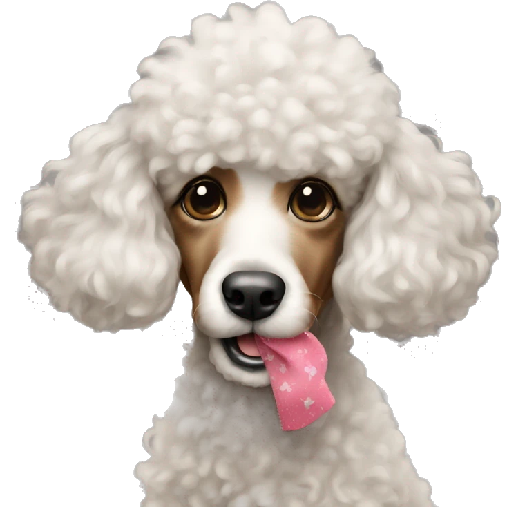 Poodle giving a kiss emoji