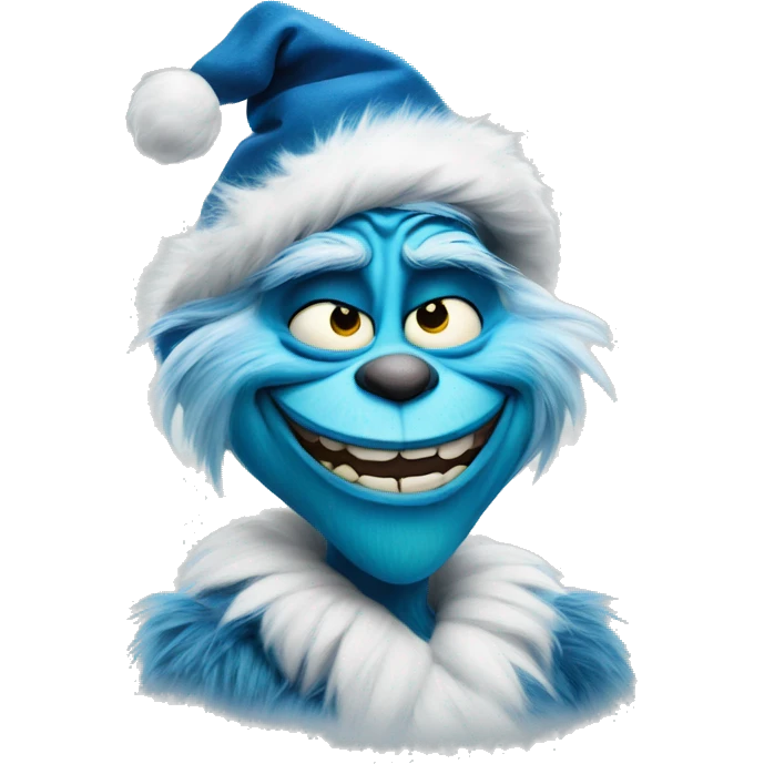smirking blue grinch high emoji