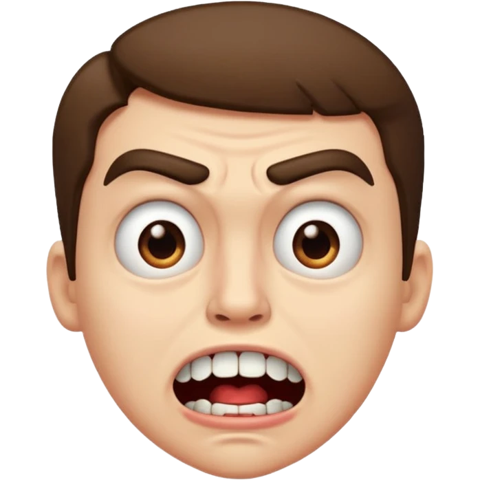 
A disgusted face, with one eyebrow raised and the mouth open emoji