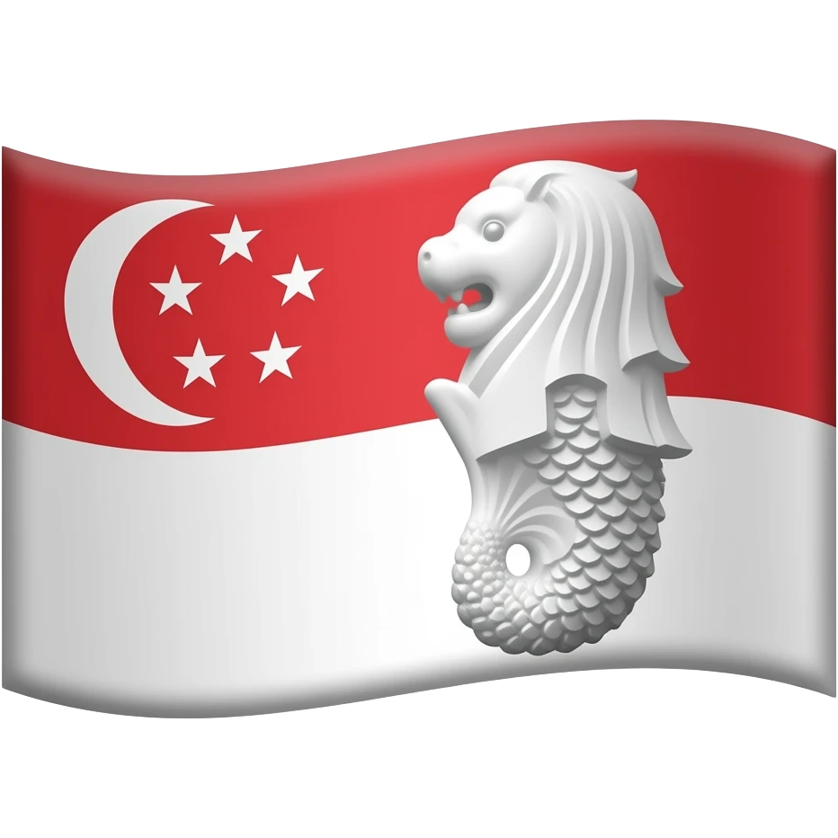 Singapore flag but merlion emoji