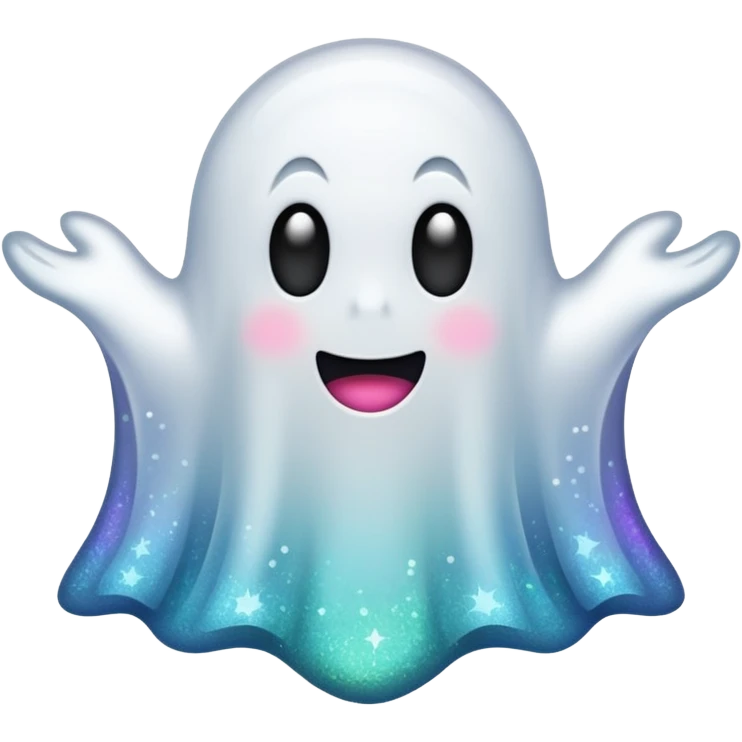 glitter white ghost emoji