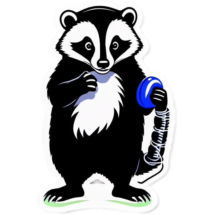 badger with corded phone emoji