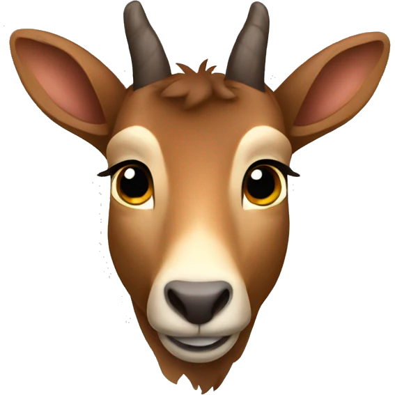 happy smiling brown chamois thinking emoji