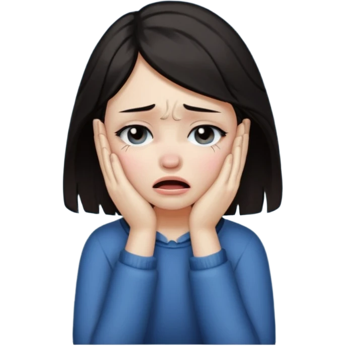 A girl choking herself  emoji