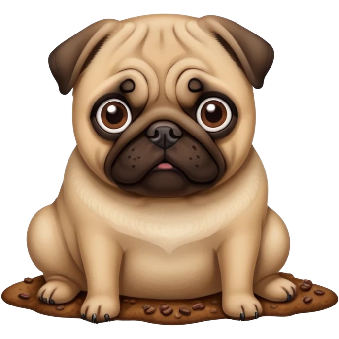 Pug with poop emoji