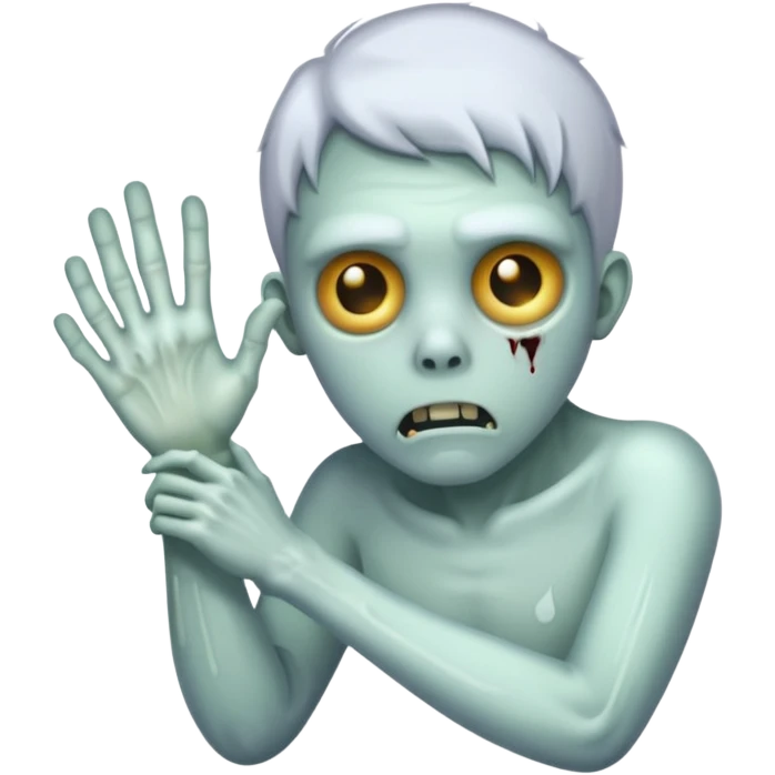 Ghost zombie cutting inside of wrist and disappointed that he can’t die emoji