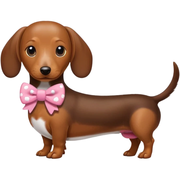 Dachshund with hello kitty bow emoji