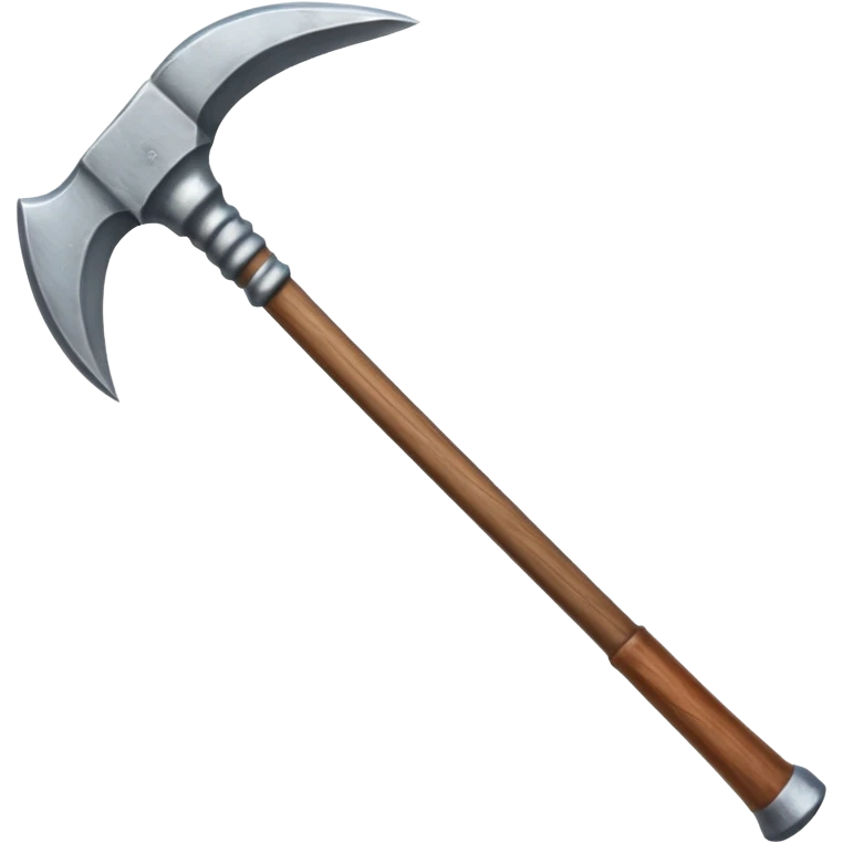 steel pickaxe with wooden handle, both ends sharp and equal, RuneScape style emoji