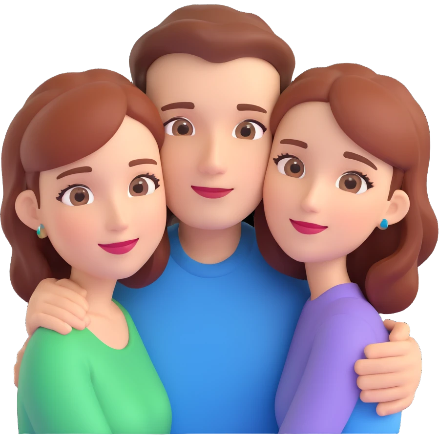 couple posing, close up pose, living room background emoji