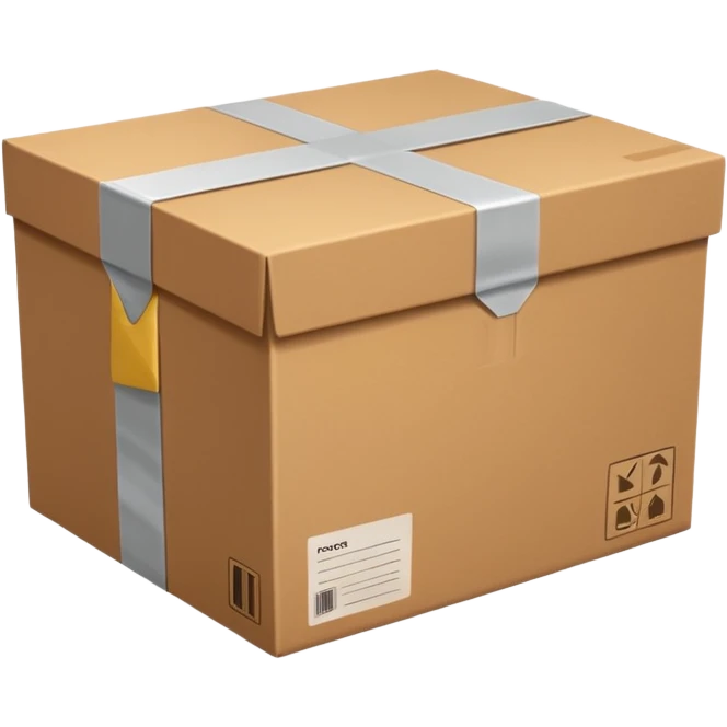 closed cardboard box with tape emoji