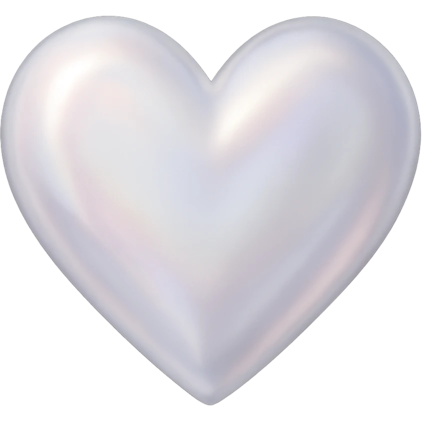 digital illustration of a heart with a pearl sheen, no background emoji