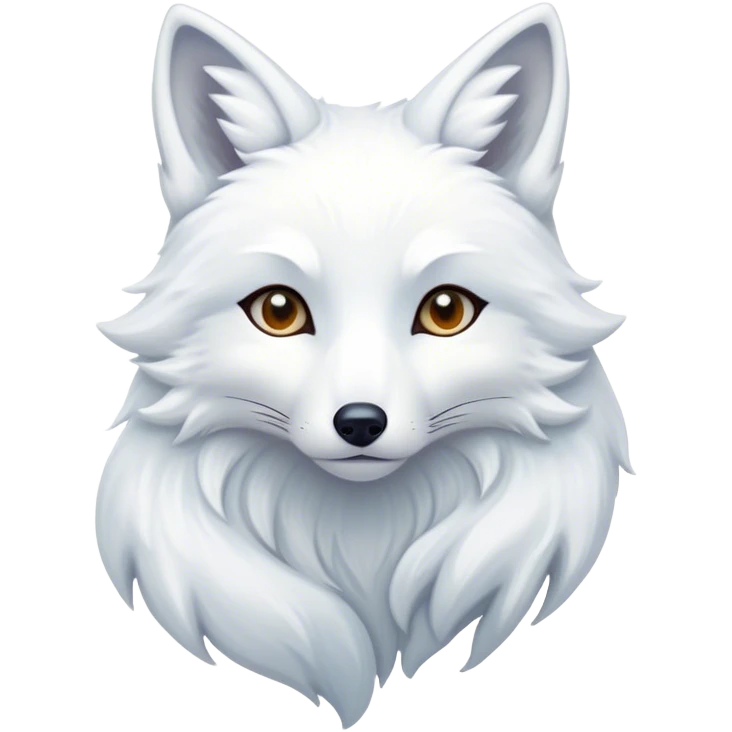 mystical and ethereal white fox emoji