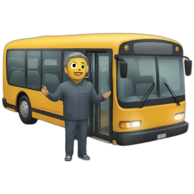 man below a bus emoji