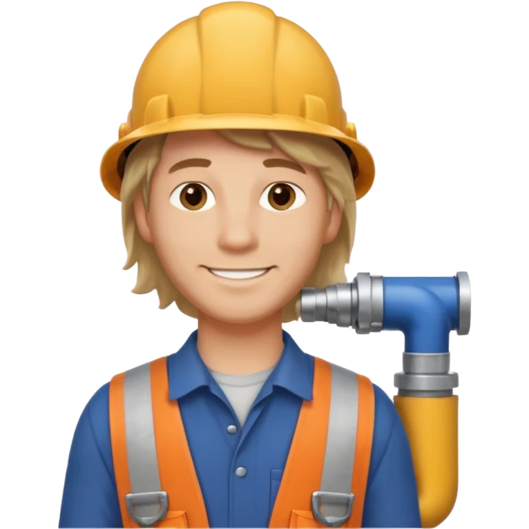 customer. 1 person only white male with shoulder normal person cloths. adult. pipeline technician change the expression and the shape of the face change the color of eyes. remove the background emoji