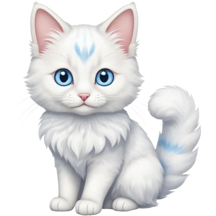 full body of baby Turkish Angora cat  emoji