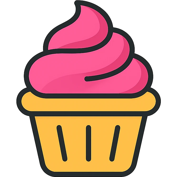 cupcake with pink icing emoji