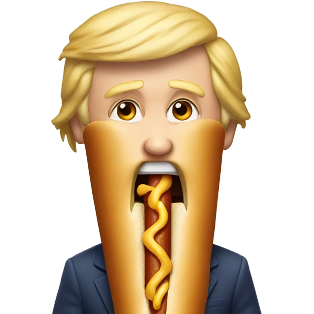 Donald trump eating a hotdog emoji