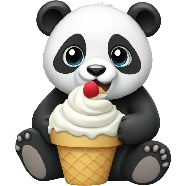 Panda eating ice cream emoji