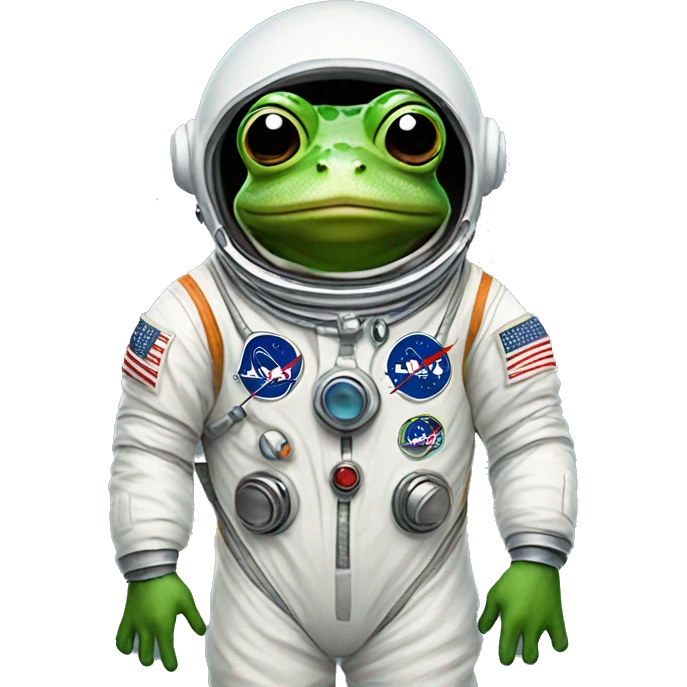Frog wearing astronaut suit emoji